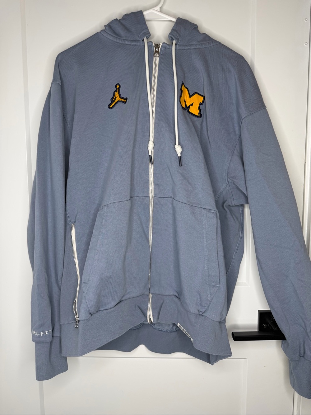 Nike Jordan University of Michigan Light Blue Dri Fit Full-Zip Hoodie
